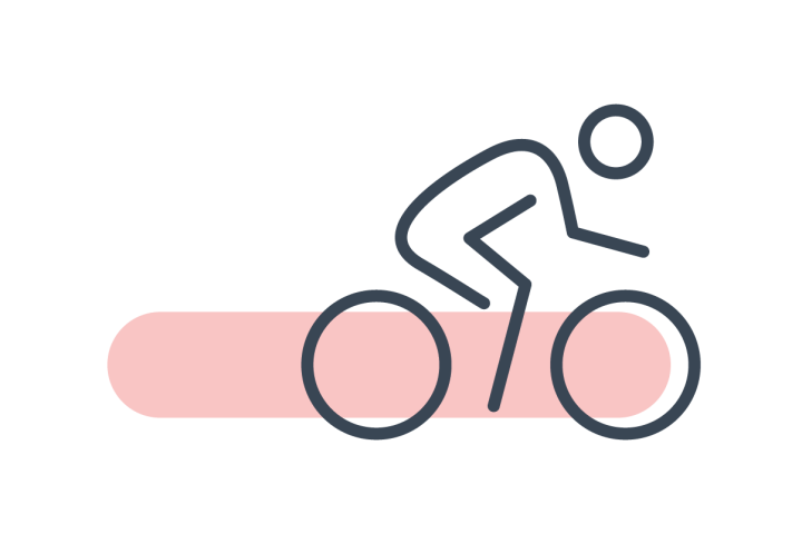 Line drawing of a cyclist